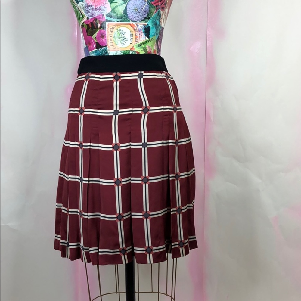 Zara Pleated Geo Graphic A Line Skirt Flapper Pleated